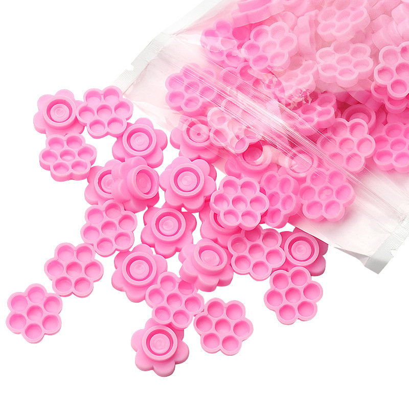 100 Pcs Pink Flower Glue Delay - Eyelash Extension Look ulasan dan harga